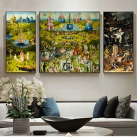3pcs the garden of earthly delights canvas art painting wall picture poster by hieronymus bosch prints living room home decor