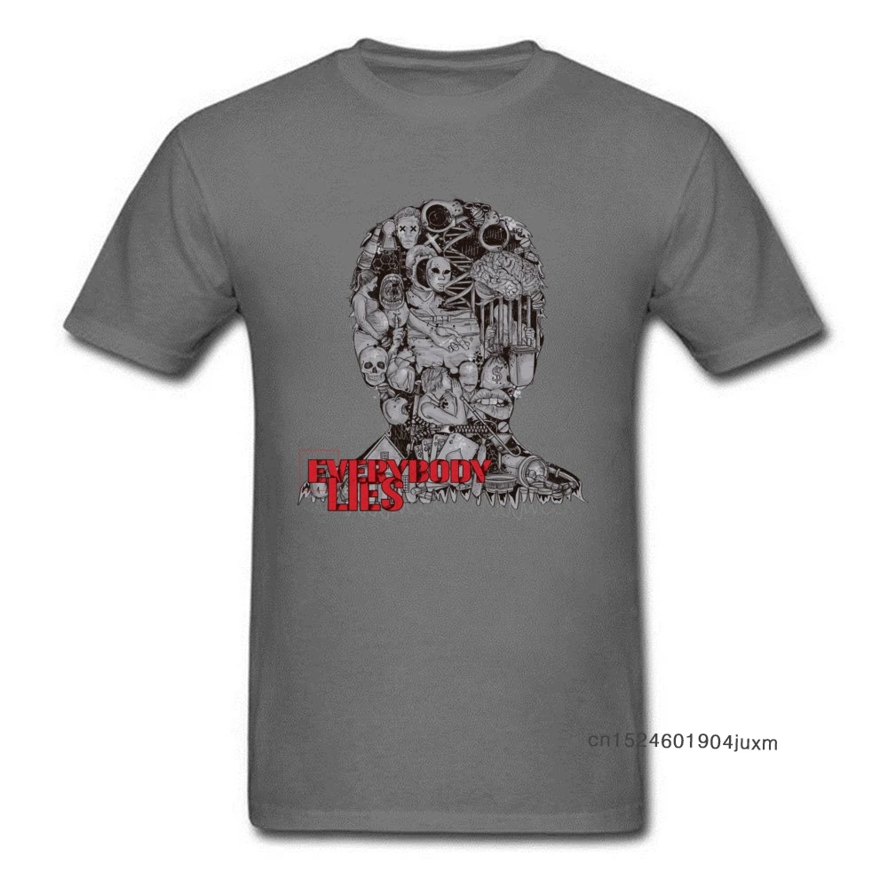 

Street Men Tshirt Everybody Lies Crazy T-Shirts Slim Fit Summer Fall Short Sleeve O Neck T Shirt All Cotton Mens Top Tshirts
