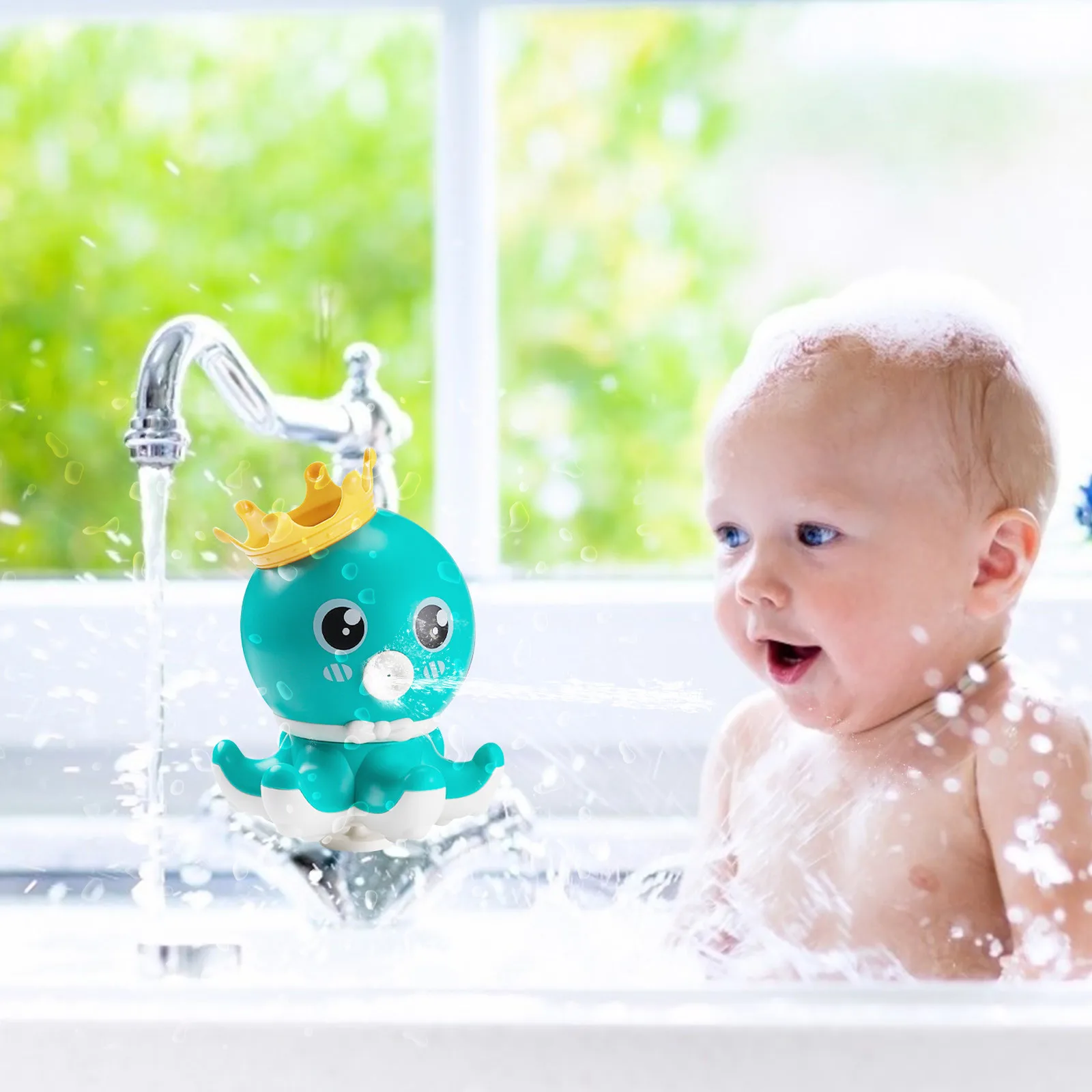 

Bathtub Bath Toys For Babay , Spray Water With Rotatable Shower Toys
