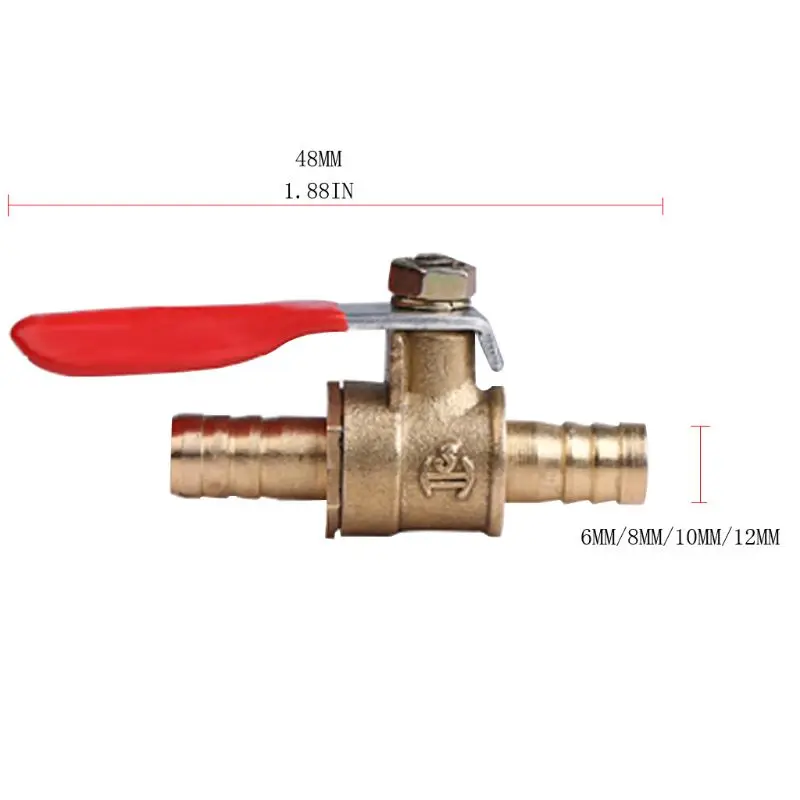 

2pcs 5/16\" Hose Barb Inline Water Air Gas Fuel Line Brass Shut-off Ball Valve