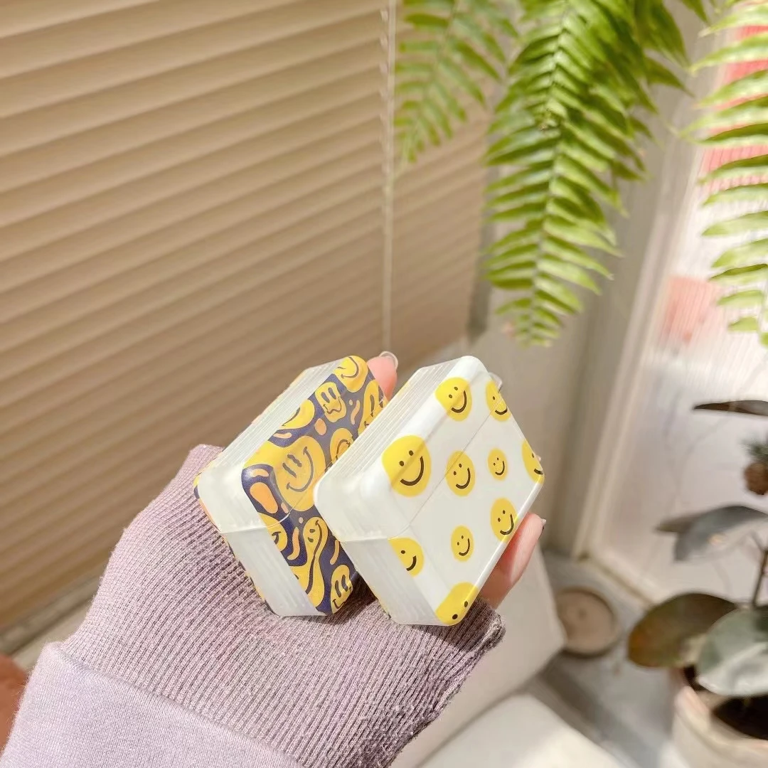 

Cute Smile Face Earphone Case for Apple AirPods Pro Case Photo Frame Protective Cover for Apple Airpods 2 Soft IMD Charging Box