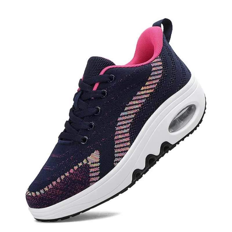 

Кроссовки женские легкие на танкетке, дышащие спортивные туфли на платформе, летняя обувь для фитнеса