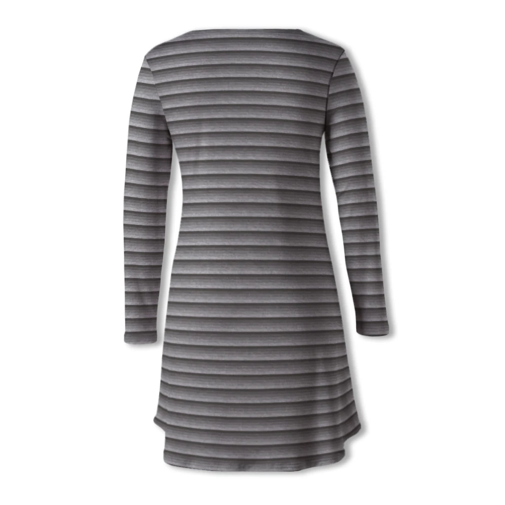 Ночная рубашка в полоску для детей с длинным рукавом и V-образным вырезом |