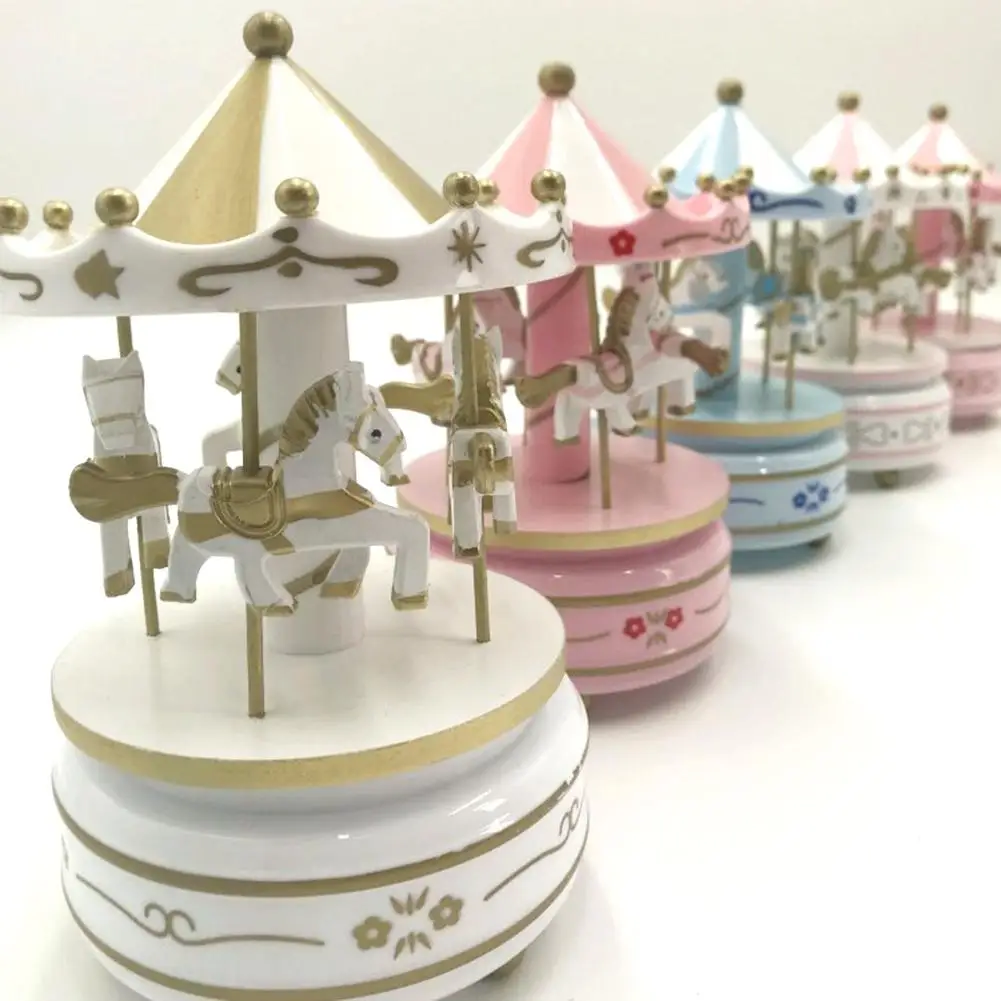 Унисекс merry go круглые музыкальные шкатулки музыкальная карусель украшение