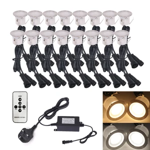 Водонепроницаемый светодиодный светильник на палубе, 12 В, IP67, нержавеющая сталь, встраиваемая лестница, подземный светильник, светодиодный светильник на дистанционном управлении, настенный точечный светильник