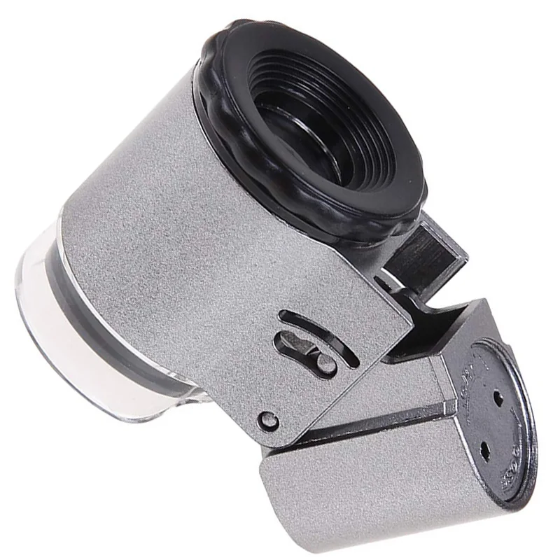 50X Ручной мини Карманный микроскоп Лупа ювелира с светодиодный светильник и УФ