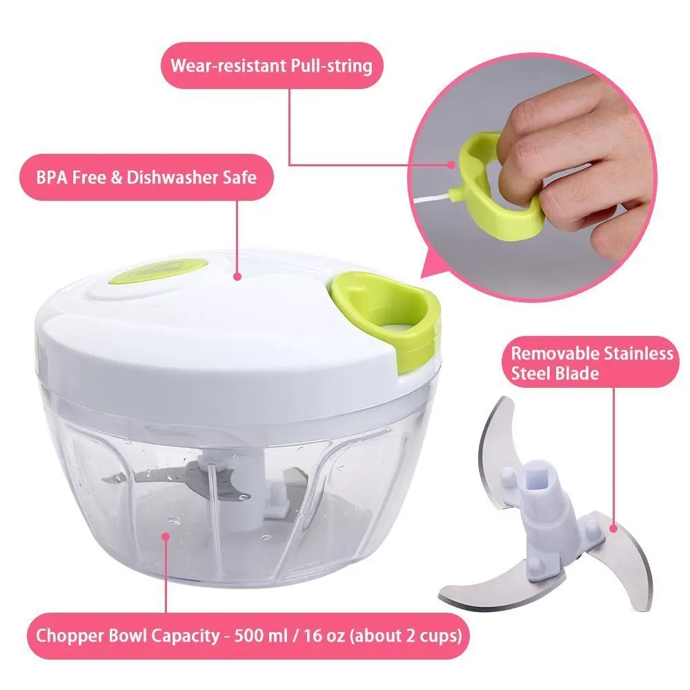 Multifunction High Speedy Chopper Design Garlic Cutter Vegetable Fruit Twist Shredder Manual Meat Grinder | Дом и сад