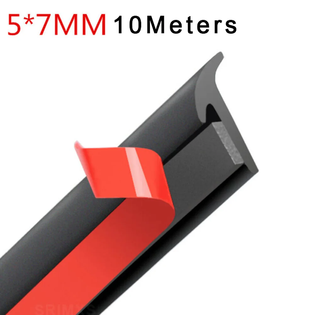 

10M Car Rubber Sealing Strip Automotive Door Weatherstripping Door Rubber Seal Strip Car Door Seal Strip 5MM*7MM