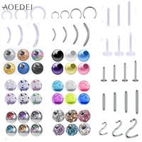 aoedej diy accessories piercing stainless steel septum nose ring replacement balls lip labret eyebrow bar piercing helix earring