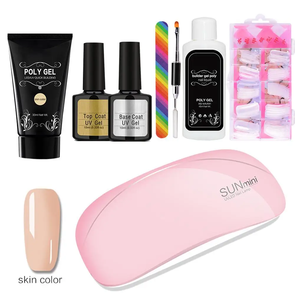 skin УФ-гель для маникюра Набор-основа верхнее покрытие дизайн ногтей в домашних условиях наращивание ногтей Полупостоянный светодиодный гель лак для ногтей стартовый набор для начинающих - Цвет: skin