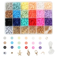 flat round plastic beads 24 grids diy kit earring necklace creative jewelry making baracelets colorful mixed shape beads