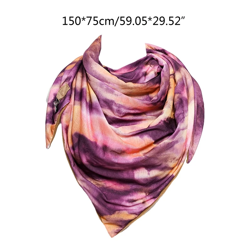 

Women Camouflage Tie-Dye Triangle Scarf with Clip Female Winter Autumn Neck Warmer Thermal Blanket Poncho Windproof Shawl Wrap