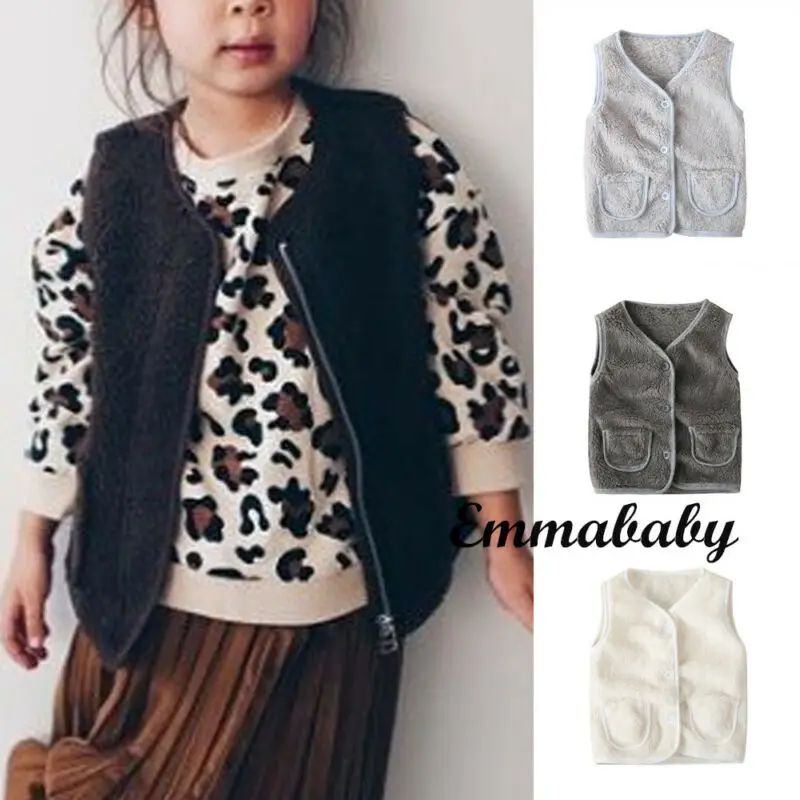 Детский жилет из искусственного меха для девочек сезон осень-зима модный толстый