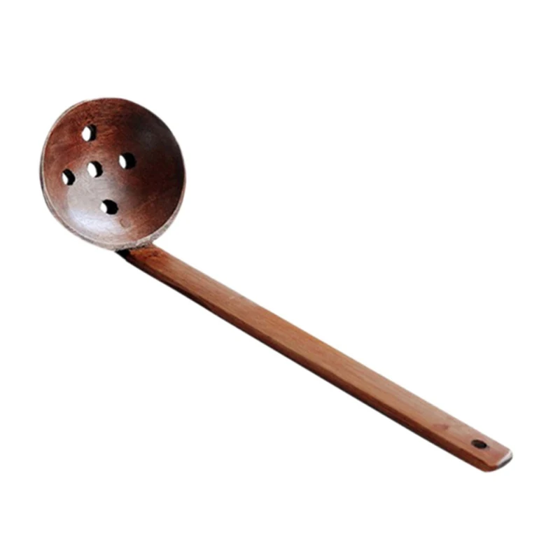 

Japanese Solid Wood Soup Spoons Ladle Long Handle Pot Spoon Durable Colander Kitchen Cooking Utensil Kitchen Accessories