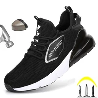 indestructible shoes men safety work shoes steel toe cap casual puncture proof man boots lightweight breathable sneakers 2021