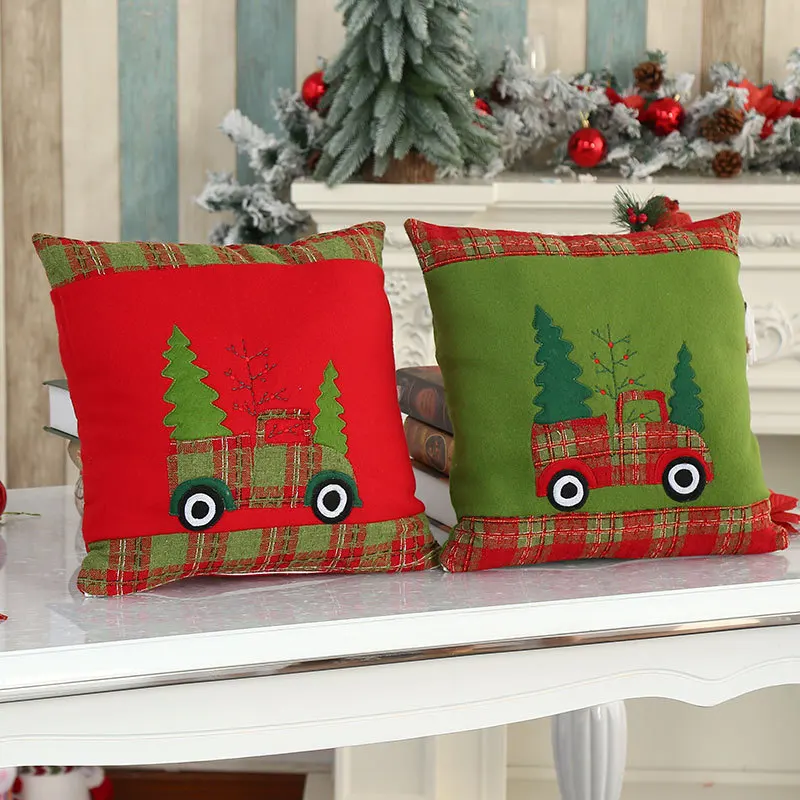

Рождественские наволочки, рождественские наволочки для диванных подушек в фермерском стиле, праздничные льняные наволочки для диванных по...