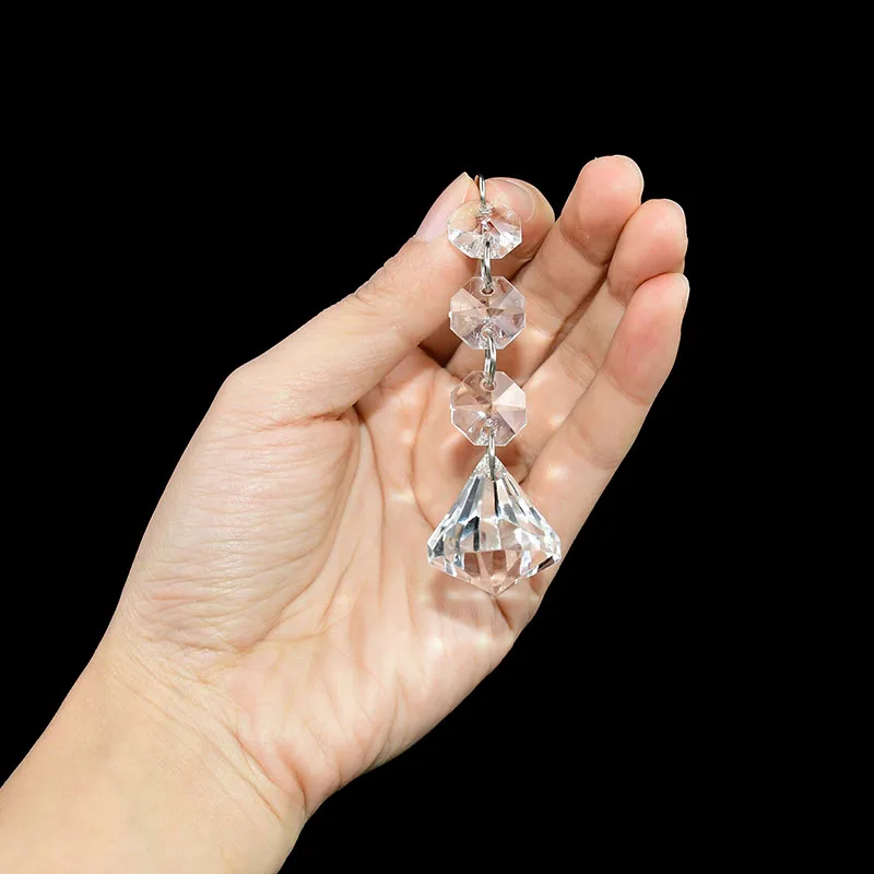 5pcs acrylic crystal beads pendants maple leaf drop glass crystals beads for chandelier curtain hanging ornaments wedding decor free global shipping
