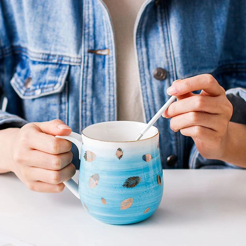 Персонализированная большая креативная кофейная кружка керамическая милая