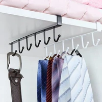 2 colors multifunction creative home living bedroom iron seamless 6 hooks cupboard hanging hook hanger storage rack