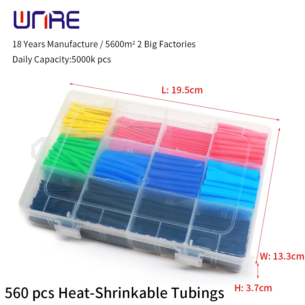 560 шт. Полиолефиновая термоусадочная трубка в ассортименте обмотка для проводов