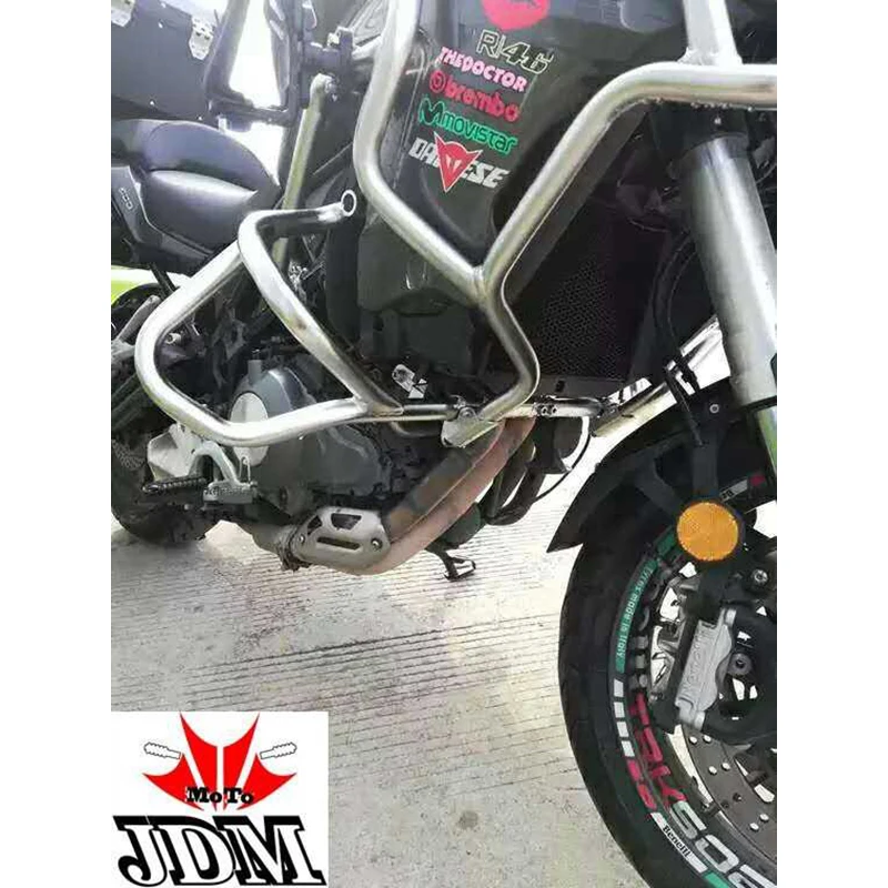 Crash Bars Engine Guard Rail Motor Fence Bumper Front Side Protector For Benelli TRK502 bumper motorcycle protective gear drop | Автомобили