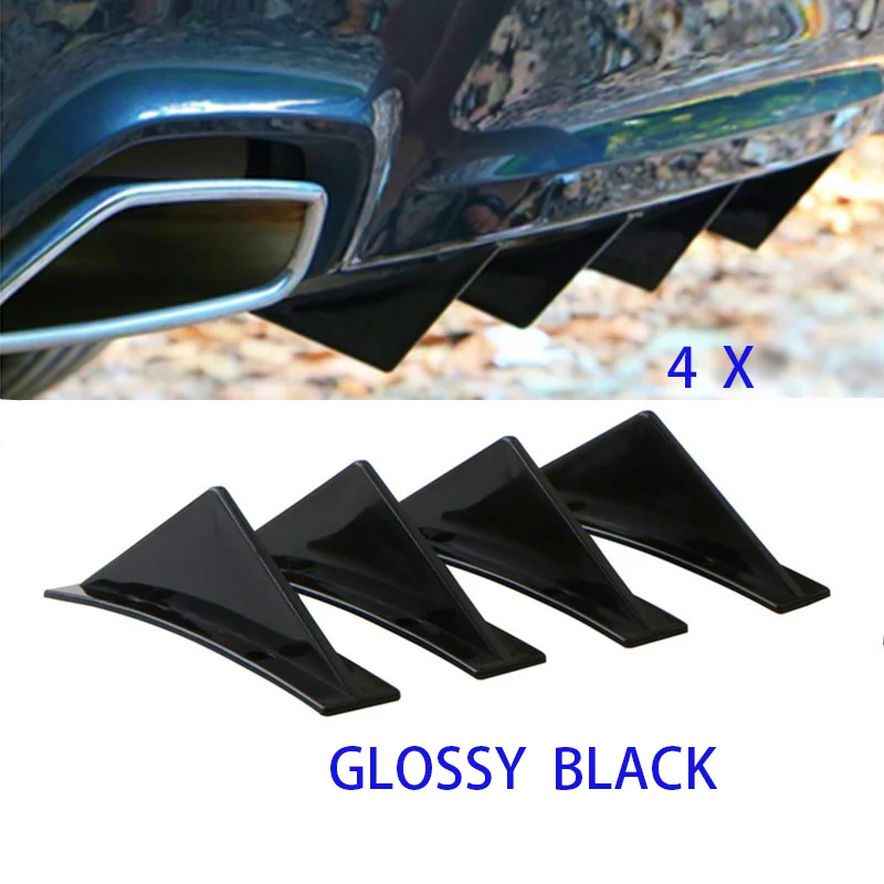 Универсальные 4 шт. автомобильный диффузор губа на задний бампер акульих