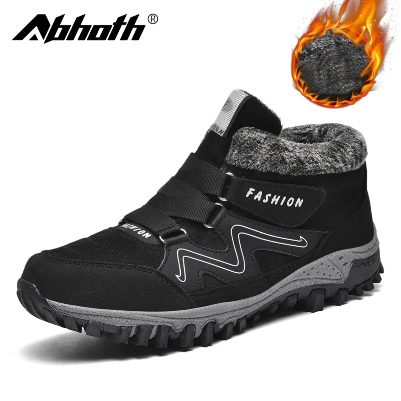 

Мужские кроссовки Abhoth, зимняя теплая мягкая удобная Уличная обувь для снега, нескользящая износостойкая обувь, мужские кроссовки для бега