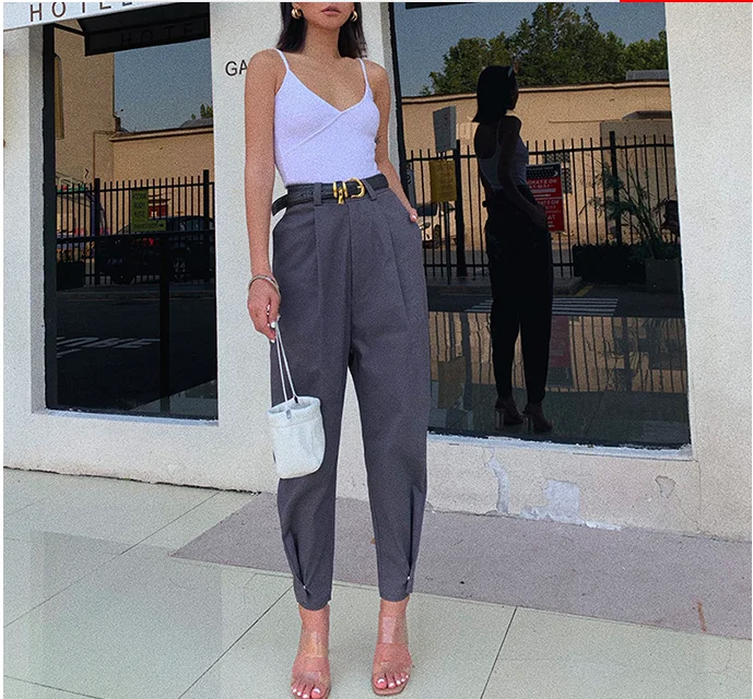 Модные повседневные брюки карго Obrix с высокой талией до щиколотки для женщин