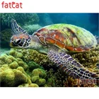 FATCAT алмазная живопись океанской черепахи с животными, полностью квадратная круглая дрель, сделай сам, 5D алмазная вышивка, мозаика, декор для рукоделия AE1864
