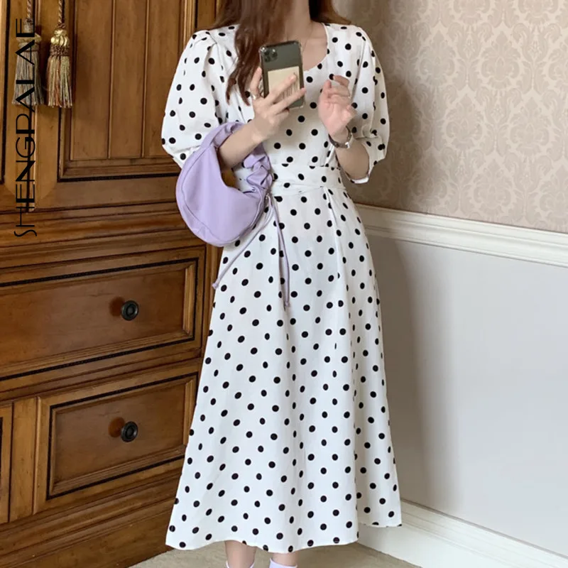 Женское винтажное платье-макси SHENGPALAE свободное тонкое элегантное платье в