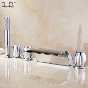 Эллен бортике смеситель для ванны Водопад смеситель для душа 5 отверстий горячей и холодной воды кран ELB107