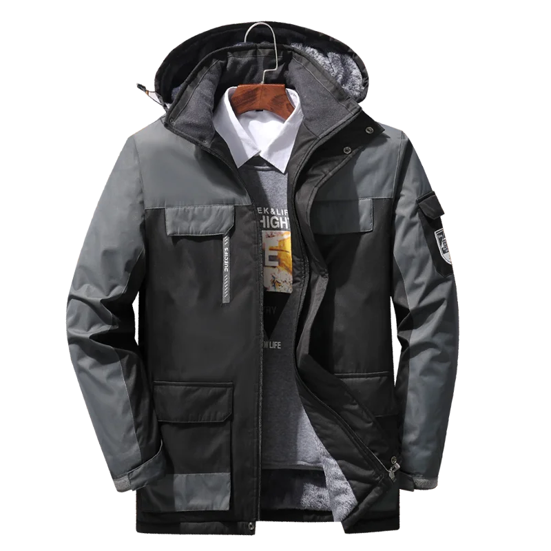 Winter Fleece Military Jackets Men Windproof Waterproof Outwear Parka Mens Windbreaker Warm Raincoat Coat 7XL,8XL, 9XL Overcoat