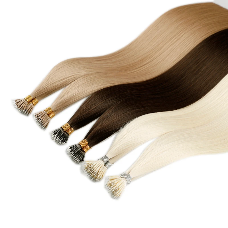 Leshine Remy Nano Ring Links человеческие волосы для наращивания 0 8 г/локон 20 &quotкератиновые