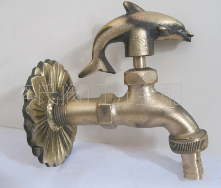 16 outdoor garden faucet animal shape Bibcock antique brass Fat cat tap for washing mop/Garden watering Animal faucet - Цвет: 16
