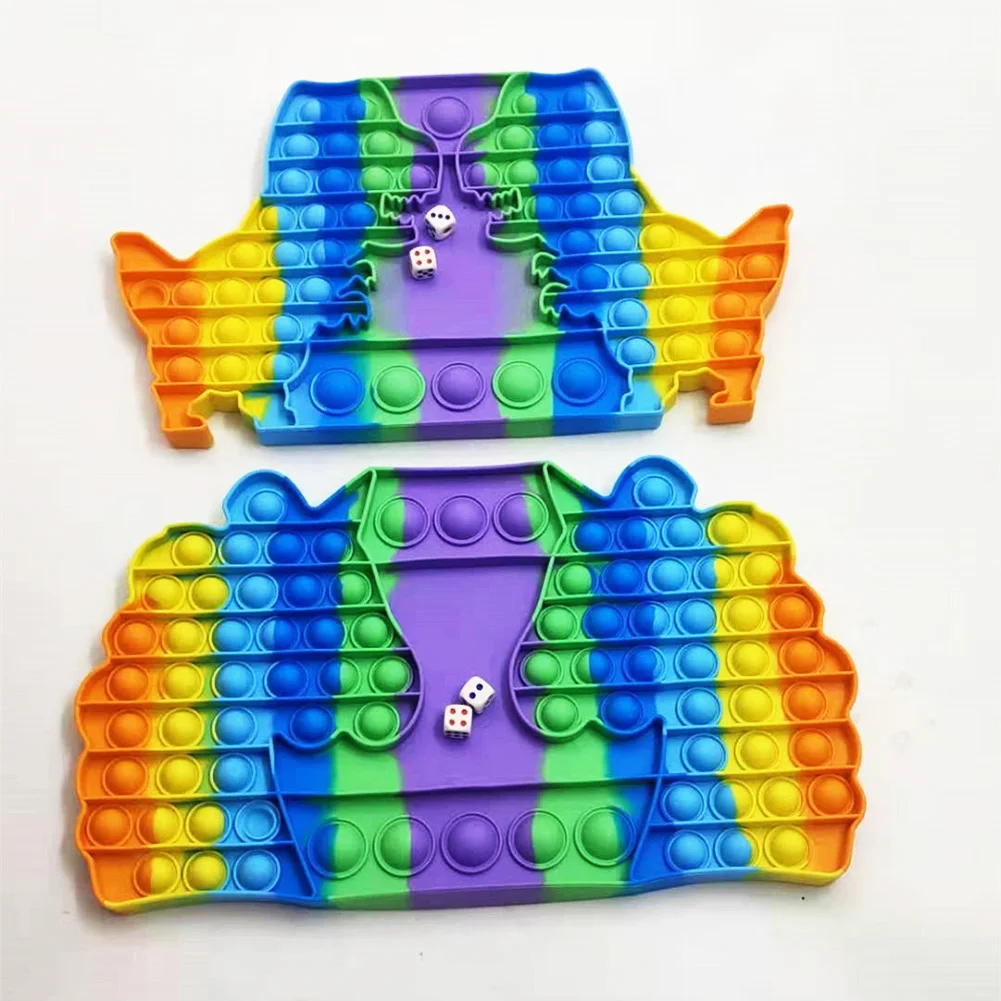 

New Rainbow Double-headed Chessboard Push Bubble Fingertip Toys Anti-Stress Stress Reliever Squeeze Adults Kids Sensory Toys#20