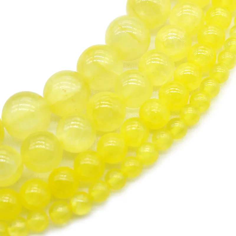 Натуральные золотистые желтые нефриты бусины из халцедона круглые россыпью для