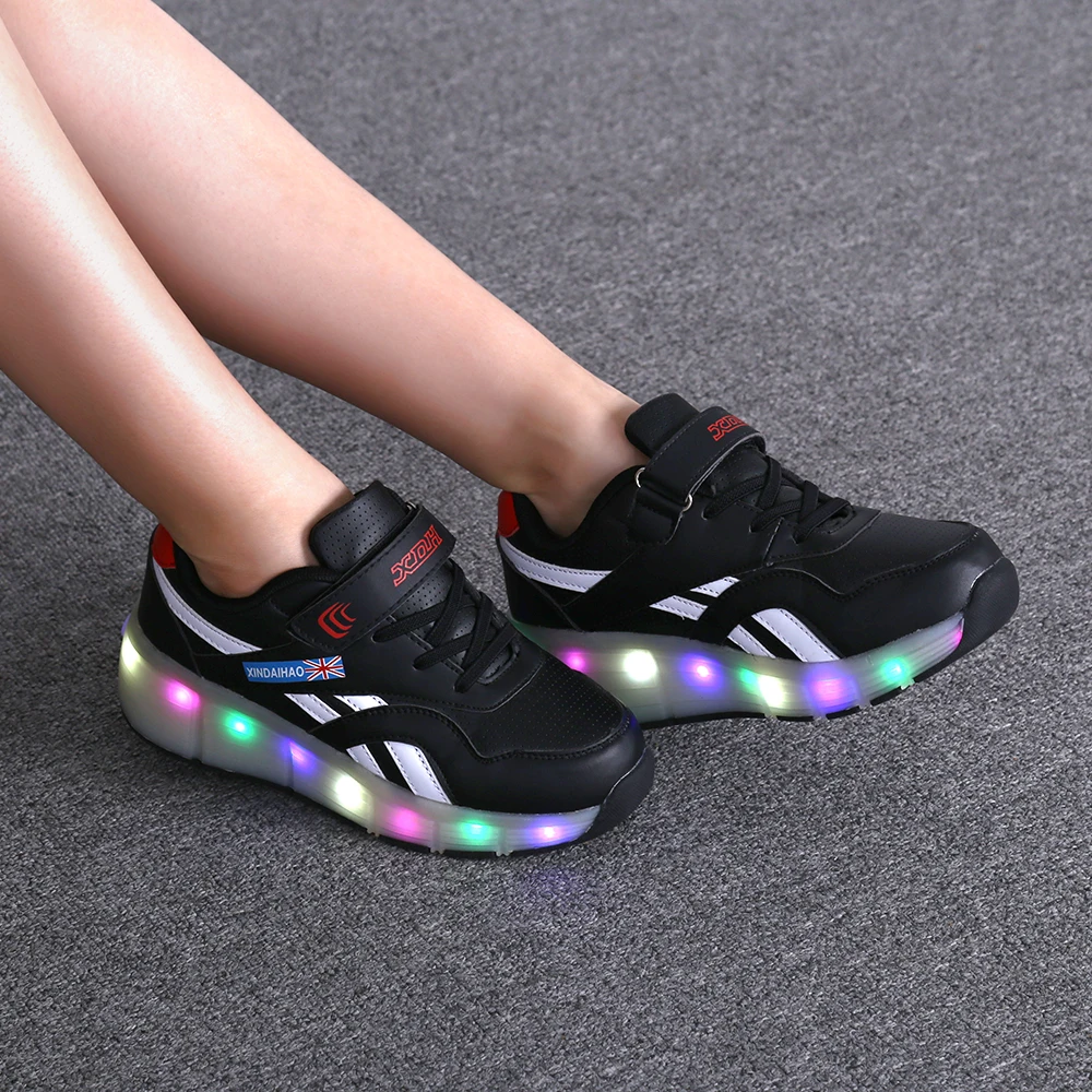 Heelies usb зарядка светодиодный светильник кроссовки с одним колесом мальчик девочка роликовые коньки повседневная обувь с роликом
