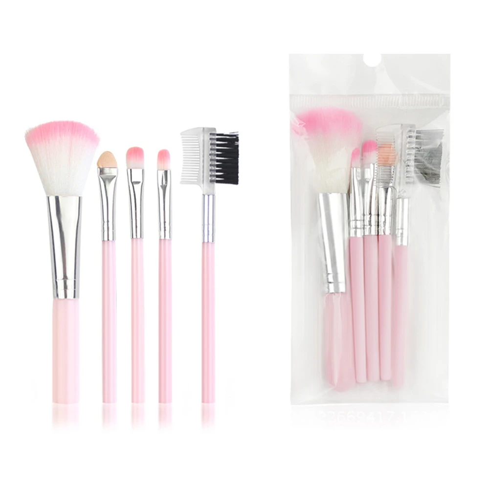 5pcs Makeup Brush Set Beginner Beauty Tools Soft Non-Knotting Face Blush Eye Shadow Lip | Красота и здоровье