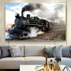 Поезда, паровоз, паровоз, Картина на холсте, постеры и принты, художественные картины для гостиной, украшение для дома без рамки