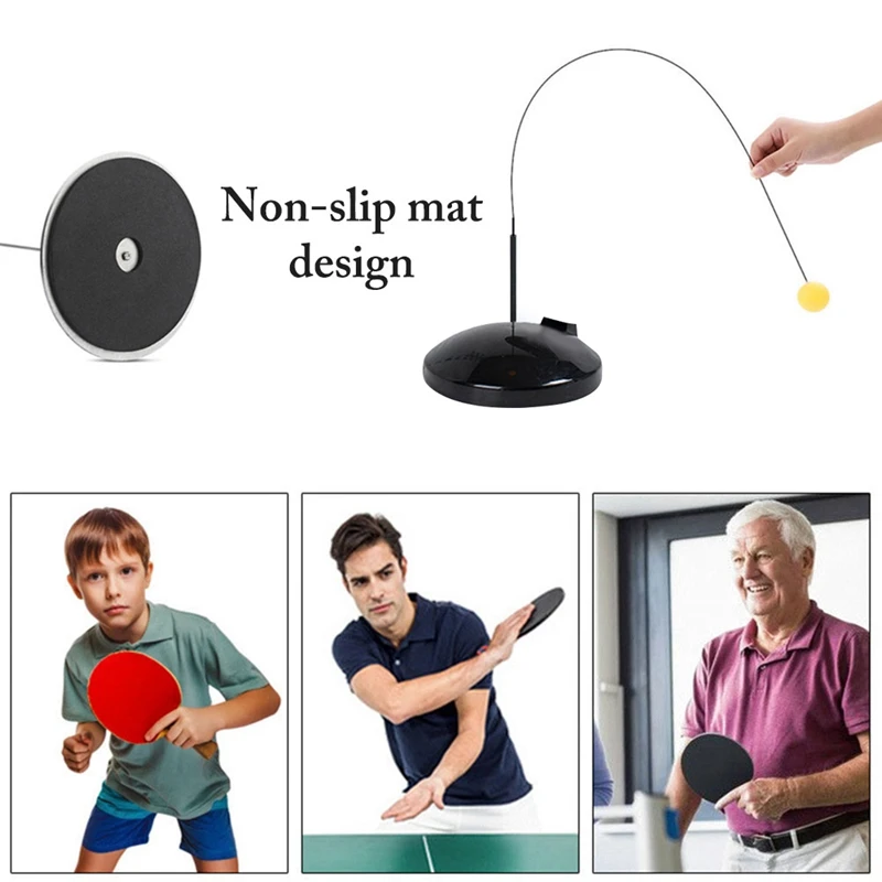 

Table Tennis Trainer Elastic Shaft,Portable Table Tennis Set with 2 Racket & 2 Practice Ball for Self-Training/Leisure Decompres