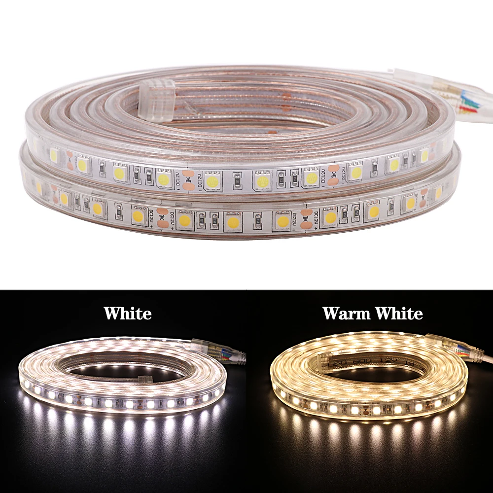 12V 24V Светодиодные ленты SMD5050 60 Светодиодный s/m лампа в виде IP67 водонепроницаемая