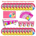 Набор одноразовой посуды Disney для девочек, праздничная подарочная посуда принцессы и Золушки, подарок на день рождения