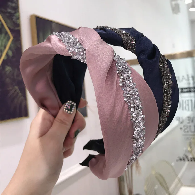 Korean Rhinestone Hair Bands for Women Drill Strips Glitter Headbands Wide-brimmed Hairband Girls Accessories Head Wrap |