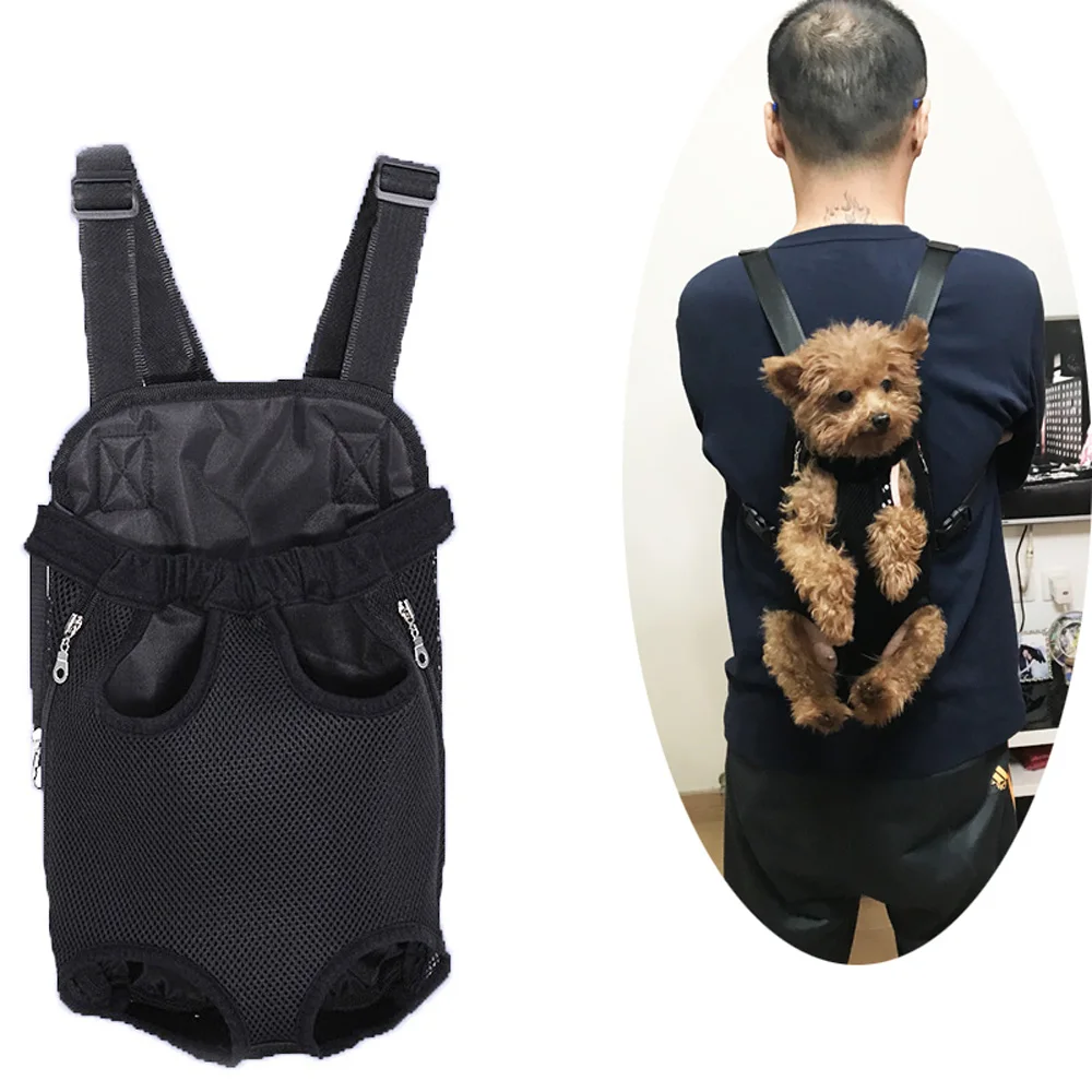 Pet Carry Adjustable Dog Backpack Kangaroo Breathable Front Puppy Dog Carrier Bag Pet Carrying Travel Legs Out Easy-Fit S/M/L/XL