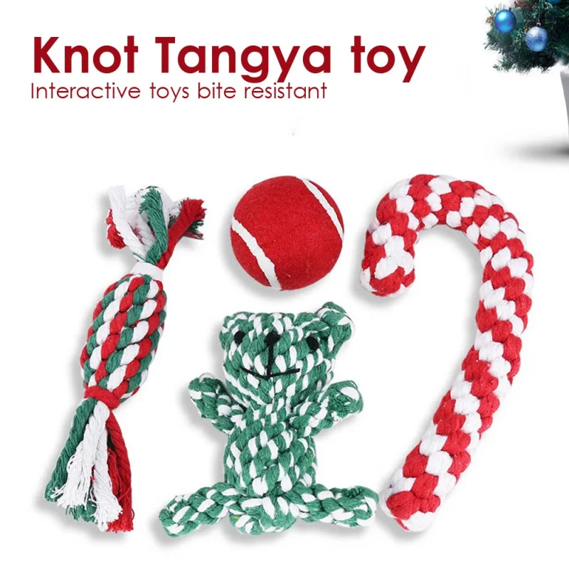 

Bite Resistant Pet Dog Chew Toys Dog Toy Small Dogs Toy Cleaning Teeth Puppy Dog Rope Knot Ball Toy Playing Animals Dogs Toys