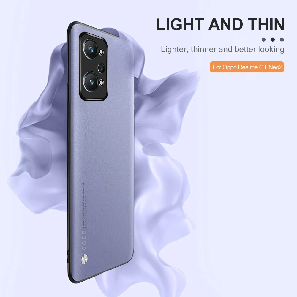 plain skin leather phone cover for realme gt neo 2 case for oppo realme gt neo2 realmegt neo 2 shockproof back coque fundas free global shipping