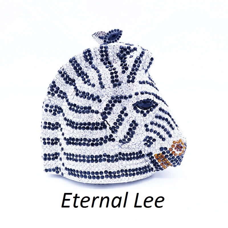 

Zebra Luxury Crystal dinner bag Women Clutch Party Handbags Horse Evening Bags