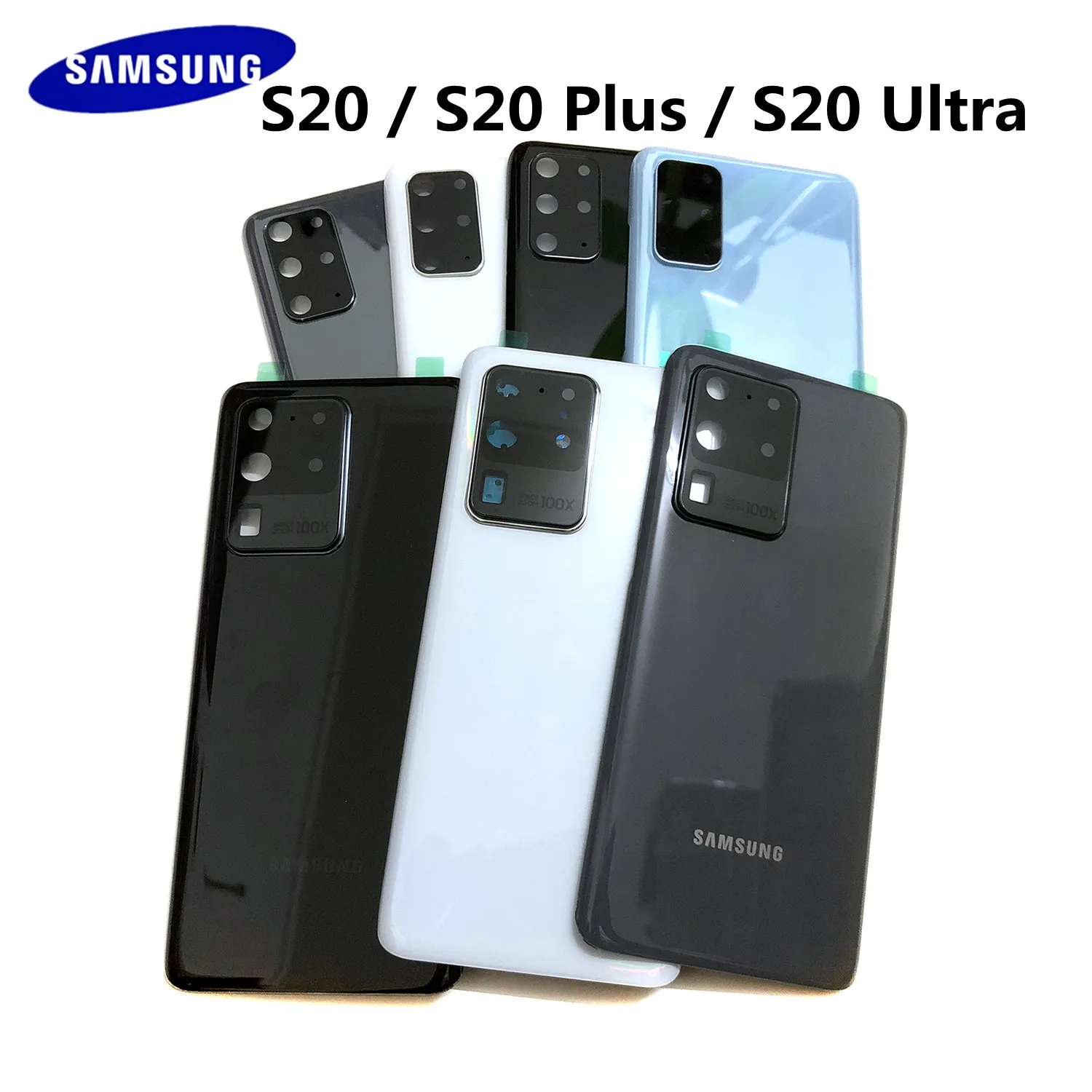 

For Samsung Galaxy S20 Ultra S20U G988/S20 G980/S20 Plus S20+ G985 Housing Glass Battery Back Cover Rear Cover With Sticker glue
