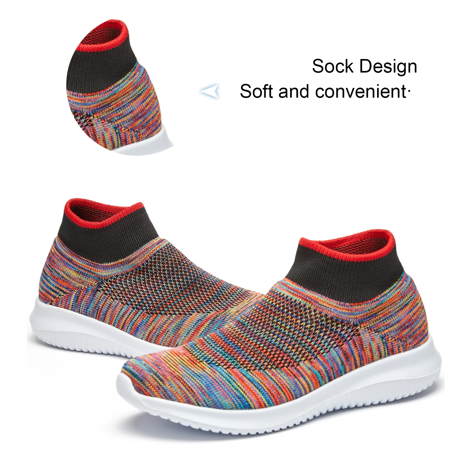 

Women's Walking Athletic Shoes Breathable Knit Slip On Sneakers