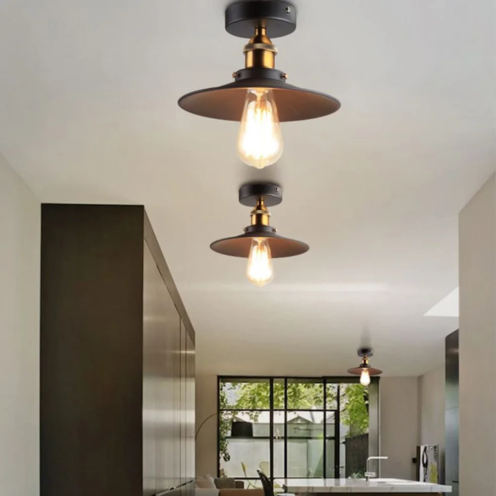 Винтажный потолочный светильник в стиле лофт потолочная лампа с основанием E27